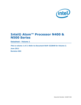 Intel Atom® Processor N400 and N500 Series: Datasheet, Vol. 1