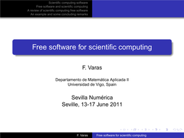 Free Software for Scientific Computing