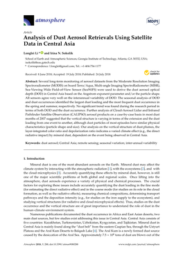 Analysis of Dust Aerosol Retrievals Using Satellite Data in Central Asia