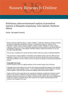 Accepted Manuscript in Quaternary Research