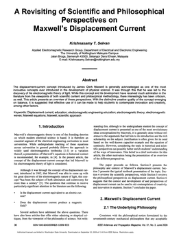 A Revisiting of Scientific and Philosophical Perspectives on Maxwell's Displacement Current