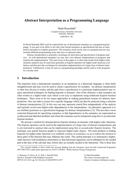 Abstract Interpretation As a Programming Language