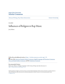 Influences of Religion in Rap Music Joey Rubino