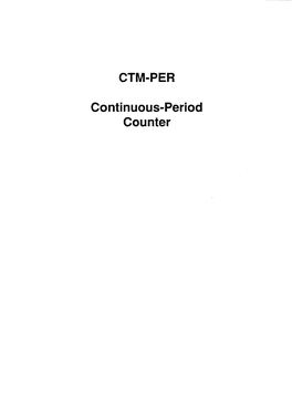 CTM-PER User's Guide