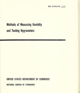 Methods of Measuring Humidity and Testing Hygrometers