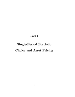 Single-Period Portfolio Choice and Asset Pricing