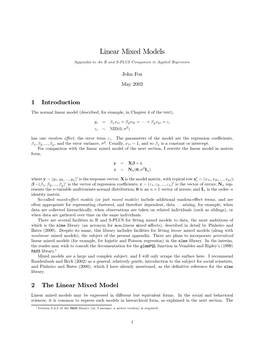 Linear Mixed Models