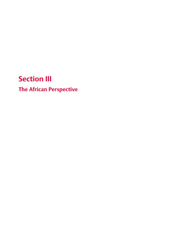 Section III the African Perspective