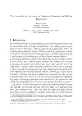 The Circumflex Advancement in Prekmurje Slovenian and Bednja