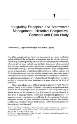 Integrating Floodplain and Stormwater Management : Historical Perspective, Concepts and Case Study