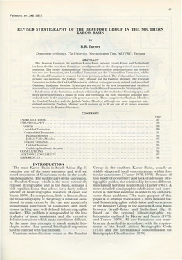 REVISED STRATIGRAPHY of the BEAUFORT GROUP in the SOUTHERN KAROO BASIN by B.R