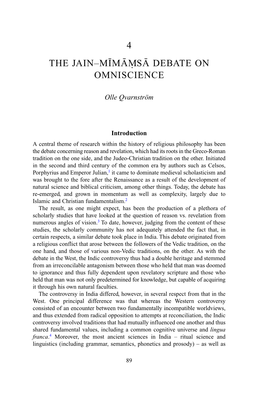 The Jain–Mimaçsa Debate on Omniscience