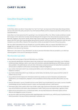 Carey Olsen Policy Template