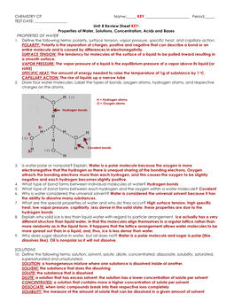 UNIT 8 Review Sheet Solutions and Acids Bases KEY.Pdf