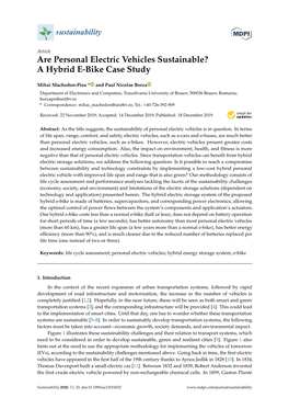 A Hybrid E-Bike Case Study