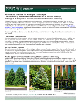 Alternative Conifers for Michigan Landscapes