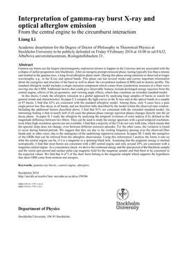 Interpretation of Gamma-Ray Burst X-Ray and Optical Afterglow Emission