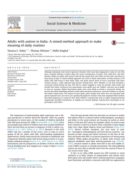 Adults with Autism in India: a Mixed-Method Approach to Make Meaning of Daily Routines