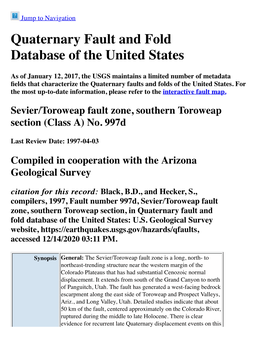 Quaternary Fault and Fold Database of the United States