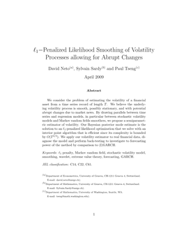 L1−Penalized Likelihood Smoothing of Volatility Processes Allowing for Abrupt Changes