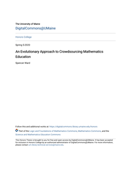 An Evolutionary Approach to Crowdsourcing Mathematics Education