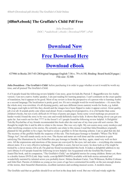 4L8m9 (Download Pdf Ebook) the Gruffalo's Child Online