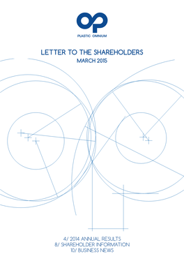 LETTER to the SHAREHOLDERS March 2015