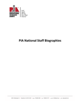PIA National Staff Biographies.Pdf