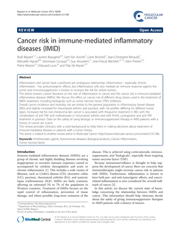 Cancer Risk in Immune-Mediated Inflammatory Diseases (IMID)