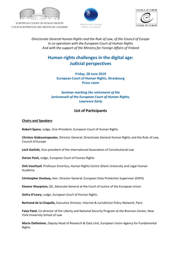 Human Rights Challenges in the Digital Age: Judicial Perspectives