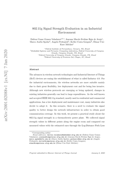 802.11 G Signal Strength Evaluation in an Industrial Environment