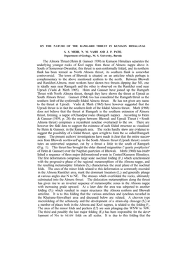 The Almora Thrust (Heim & Gansser 1939) in Kumaon Himalaya Separates the Underlying Younger Rocks of Krol Nappe from Those O