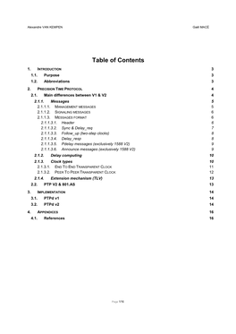 Table of Contents