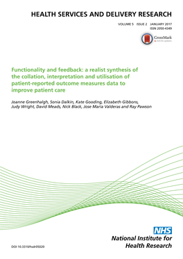 A Realist Synthesis of the Collation, Interpretation and Utilisation of Patient-Reported Outcome Measures Data to Improve Patient Care