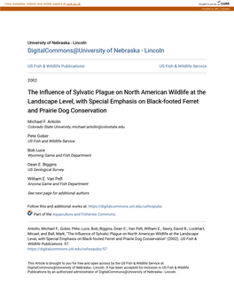 The Influence of Sylvatic Plague on North American Wildlife at the Landscape Level, with Special Emphasis on Black-Footed Ferret and Prairie Dog Conservation