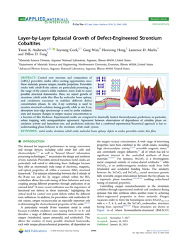 Layer-By-Layer Epitaxial Growth of Defect-Engineered Strontium Cobaltites § † § † § ‡ † Tassie K