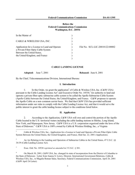 Federal Communications Commission DA 01-1395 Before the Federal Communications Commission Washington, D.C. 20554 in the Matter O