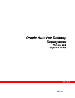 Oracle Autovue, Desktop Deployment Migration Guide