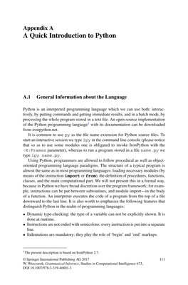 Appendix a a Quick Introduction to Python