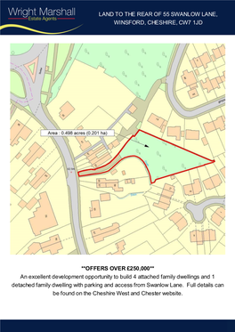 Land to the Rear of 55 Swanlow Lane, Winsford, Cheshire, Cw7 1Jd