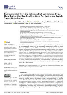 Improvement of Traveling Salesman Problem Solution Using Hybrid Algorithm Based on Best-Worst Ant System and Particle Swarm Optimization