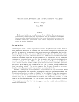 Propositions, Proxies and the Paradox of Analysis