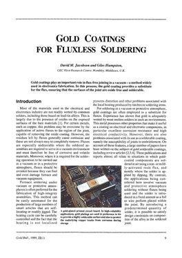 GOLD COATINGS for Fluxless SOLDERING