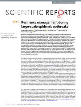 Resilience Management During Large-Scale Epidemic Outbreaks