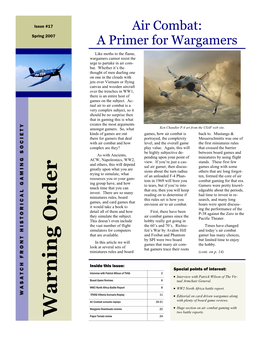 Air Combat: a Primer for Wargamers (Cont.)