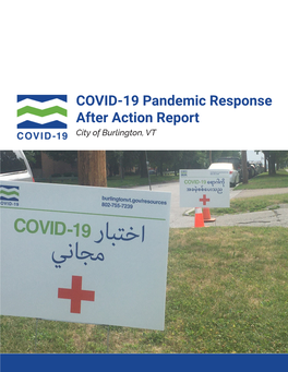 COVID-19 Pandemic Response After Action Report City of Burlington, VT TABLE of CONTENTS