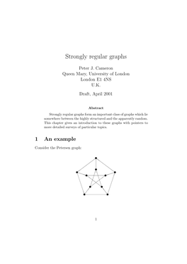 Strongly Regular Graphs