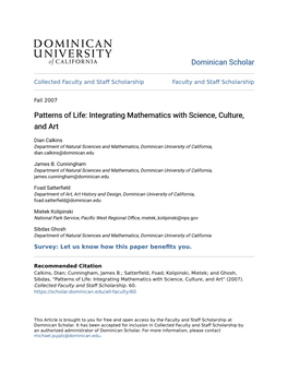 Integrating Mathematics with Science, Culture, and Art