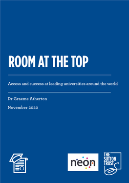 Access and Success at Leading Universities Around the World