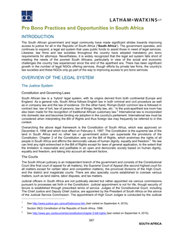 Pro Bono Practices and Opportunities in South Africa